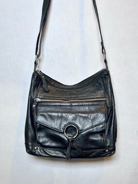 Great American Leather Works Black Pebbled Leather Crossbody/Shoulder Bag